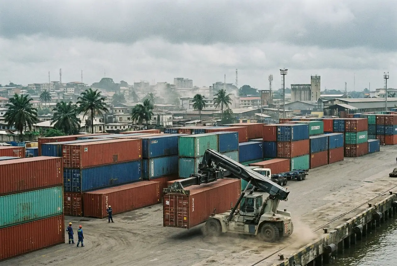 Container terminal at the Port of Douala