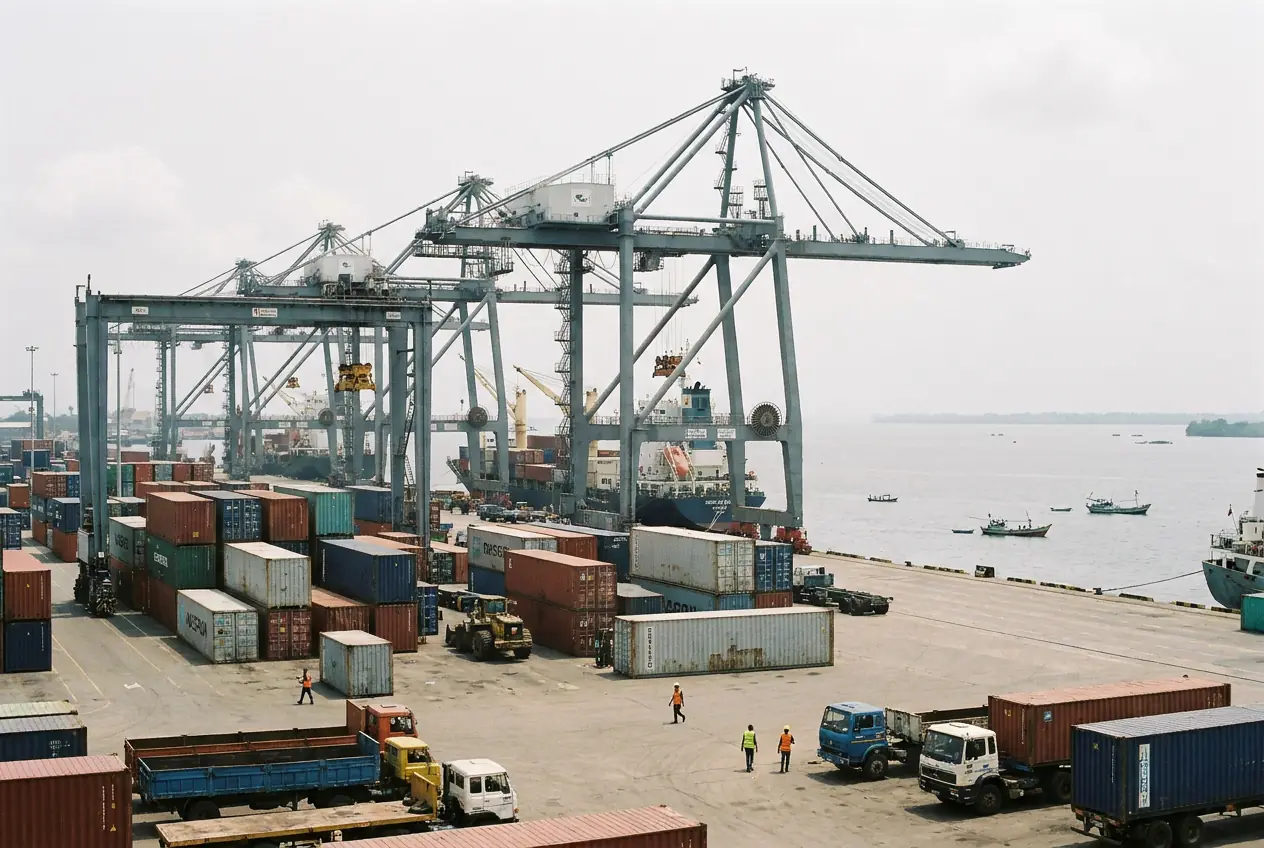 Terminal a conteneurs d'un port maritime en Afrique centrale