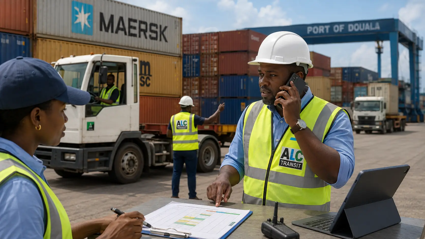 Opérations logistiques au Port de Douala : équipes ALC Transit et terminaux à conteneurs